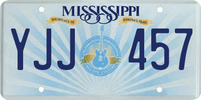 MS license plate YJJ457