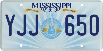 MS license plate YJJ650