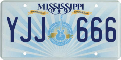 MS license plate YJJ666