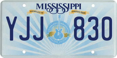 MS license plate YJJ830