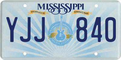 MS license plate YJJ840