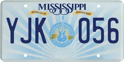 MS license plate YJK056