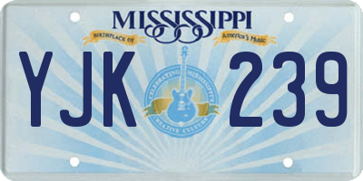 MS license plate YJK239