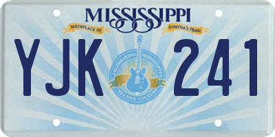 MS license plate YJK241