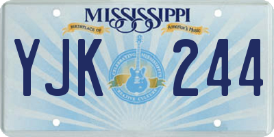 MS license plate YJK244