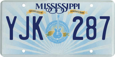 MS license plate YJK287