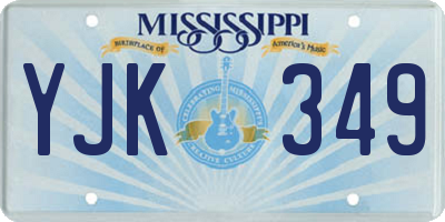 MS license plate YJK349
