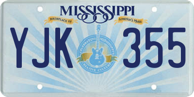 MS license plate YJK355