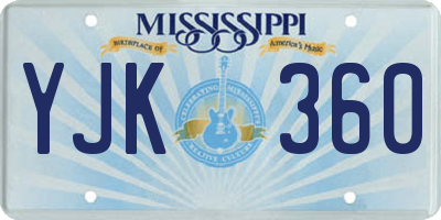 MS license plate YJK360