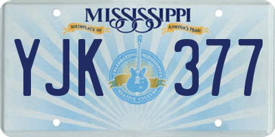 MS license plate YJK377
