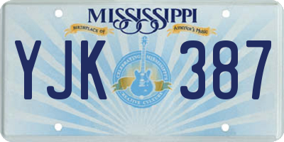 MS license plate YJK387
