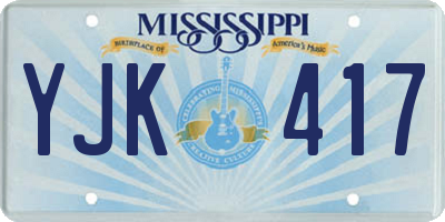 MS license plate YJK417