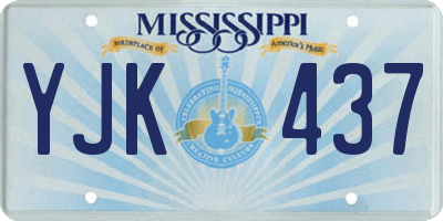 MS license plate YJK437
