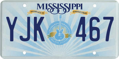MS license plate YJK467