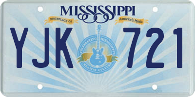 MS license plate YJK721