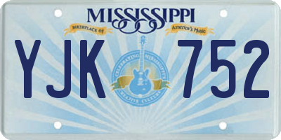 MS license plate YJK752