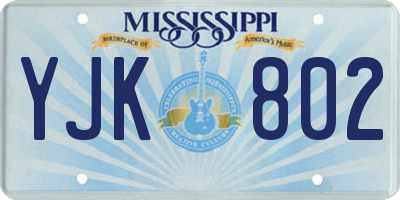 MS license plate YJK802