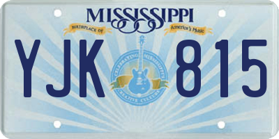 MS license plate YJK815