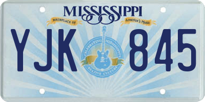 MS license plate YJK845