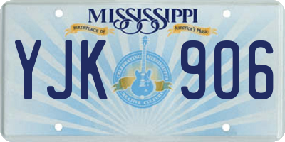 MS license plate YJK906