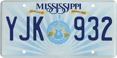 MS license plate YJK932