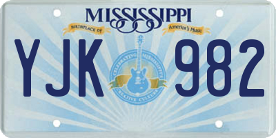 MS license plate YJK982