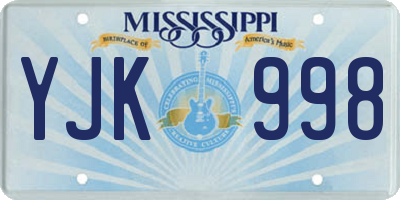 MS license plate YJK998
