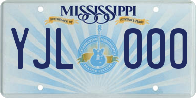 MS license plate YJL000