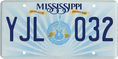 MS license plate YJL032