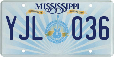 MS license plate YJL036