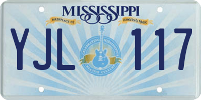 MS license plate YJL117