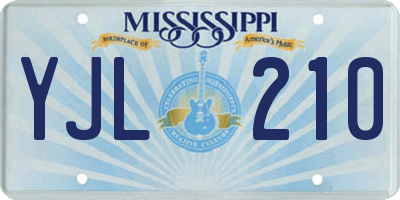 MS license plate YJL210