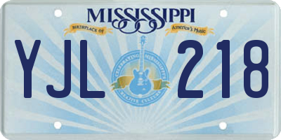 MS license plate YJL218