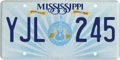 MS license plate YJL245