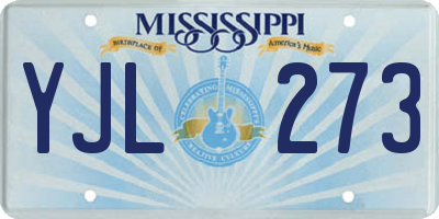 MS license plate YJL273