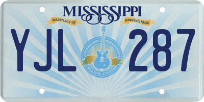 MS license plate YJL287
