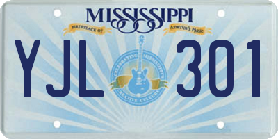MS license plate YJL301