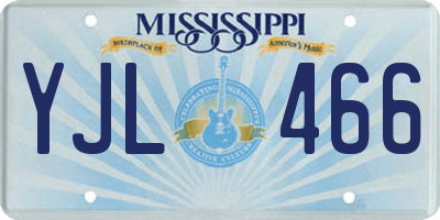 MS license plate YJL466
