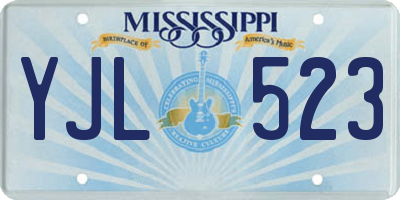 MS license plate YJL523