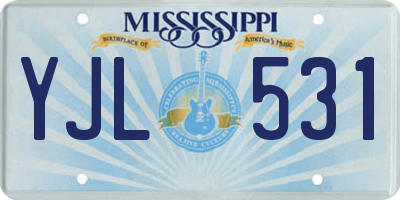 MS license plate YJL531