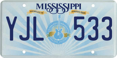 MS license plate YJL533