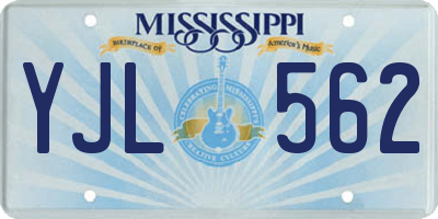 MS license plate YJL562