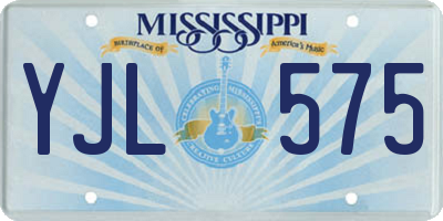 MS license plate YJL575