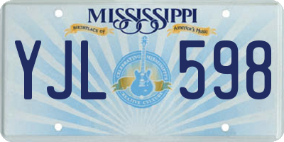 MS license plate YJL598
