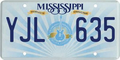 MS license plate YJL635