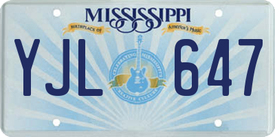MS license plate YJL647