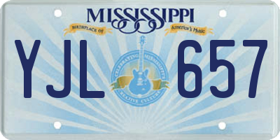 MS license plate YJL657
