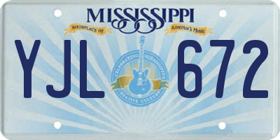 MS license plate YJL672