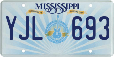 MS license plate YJL693
