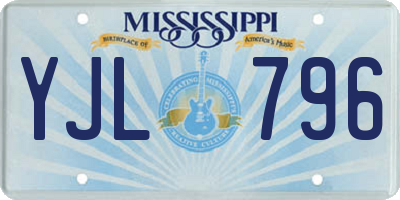 MS license plate YJL796